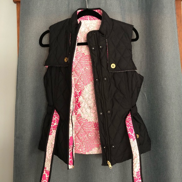 Lily Pulitzer Reverse Vest - Size ? - Black/Pink - Picture 3 of 6